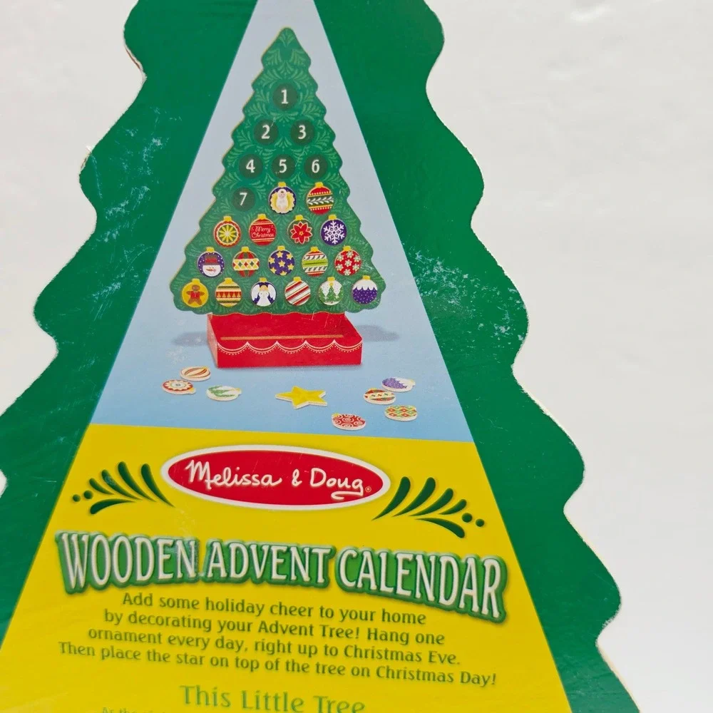 Melissa & Doug Wooden Advent Calendar Kids OS Green Magnetic Tree 9327